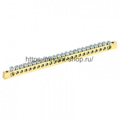 Rexant Шина PEN «земля-ноль» 6х9 мм 24/2 (24 группы/крепеж по краям) 11-2371