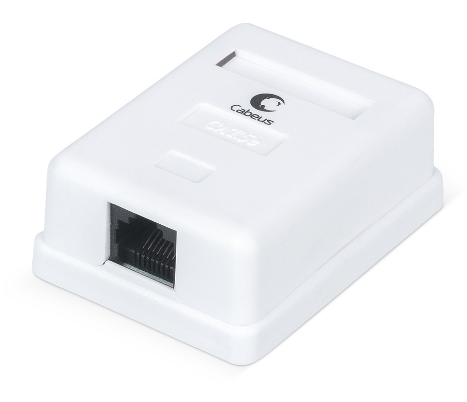 Cabeus WS-8P8C-Cat.5e-1 (7246c) Розетка компьютерная RJ-45, кат. 5e, одинарная, внешняя, Dual IDC