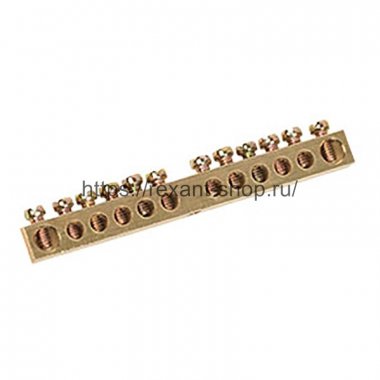 Rexant Шина PEN «земля-ноль» 6х9 мм 12/1 (12 групп/крепеж по центру) 11-2360