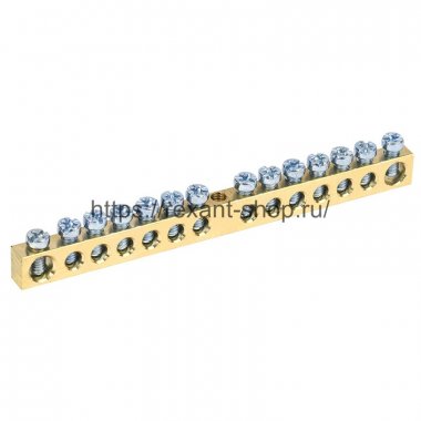 Rexant Шина PEN «земля-ноль» 6х9 мм 14/1 (14 групп/крепеж по центру) 11-2361