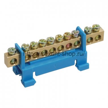 Rexant Шина «N» нулевая с синим изолятором тип «Стойка» на DIN-рейку 11-2354