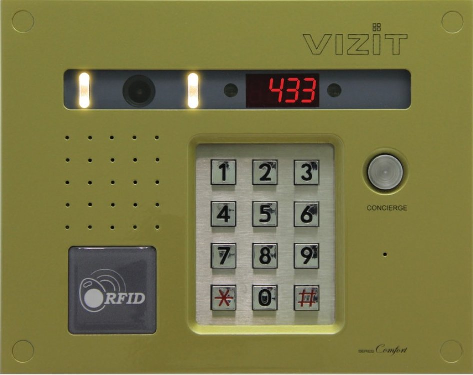 БВД-433FCBE Блок вызова для совместной работы с БУД-430М, -430S, -485, -485М, -485МР, -485DP, встроенный считыватель ключей VIZIT-RF3 (RFID-13.56МГц)