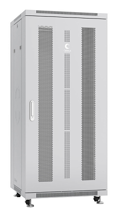 Cabeus ND-05C-27U60/80 Шкаф телекоммуникационный 19" напольный 27U 600x800x1388mm (ШхГхВ) передняя и задняя перфорированные двери (72%), ручка с замком, цвет серый (RAL 7035)