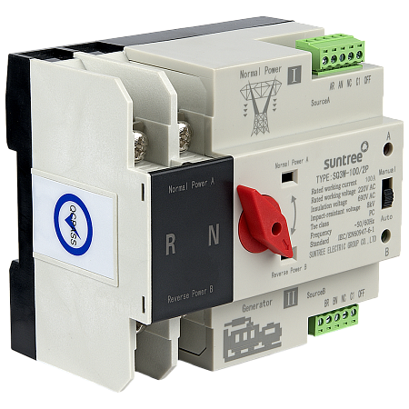 SMARTWATT ATS AC 230V 100A 2P DIN Устройство автоматического ввода резерва переменного тока