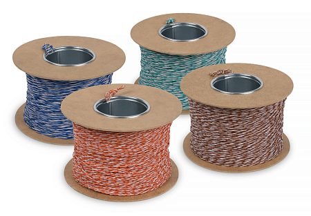Cabeus UTP-1P-Cat.5e-SOLID-CROSS-500-BL (Jumper Wire) Кабель витая пара  Кроссировочная витая пара, неэкранированная U/UTP, категория 5e,1 пара (24AWG), одножильный (solid), без общей внешней оболочки,синяя, (500м/бухта) (8430c).