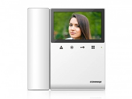 COMMAX CDV-43KM/XL (Белый) Монитор цветного видеодомофона, дополнительно вызов аудио/видео (при наличии камеры) от координатного подъездного домофона + 3-х вызывных блоков и 1-й камера наблюдения, AC 110-240В